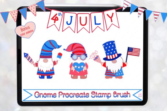 Celebrate Independence Day with 4th of July Procreate Brush Gnomes