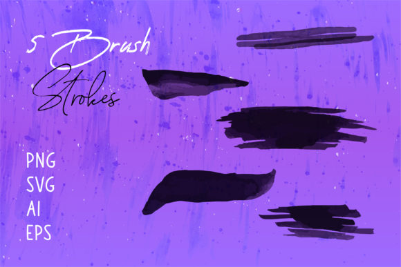 Elevate Designs with Black Watercolor Strokes