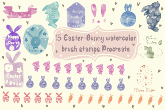 Elevating Spring Designs with the Easter-Bunny Watercolor Brush for Procreate