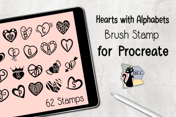 Evaluating the Hearts with Alphabets Brush Stamp for Procreate