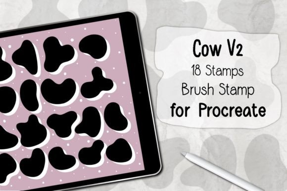 Evaluating the Procreate Brush Stamp Cow Pattern V2 for Digital Textile and Surface Design