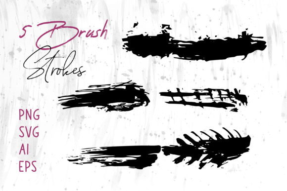 Hand Drawn Brush Strokes for T-Shirt Design
