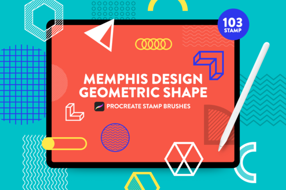 Memphis Design Geometric Stamp Procreate Guide