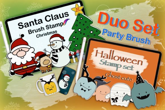Procreate Duo Set: Christmas & Halloween Party Brushes
